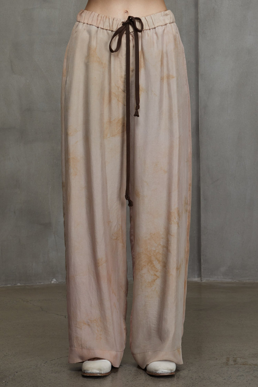 Straight Leg Drawstring Trousers Faded Copper Rose