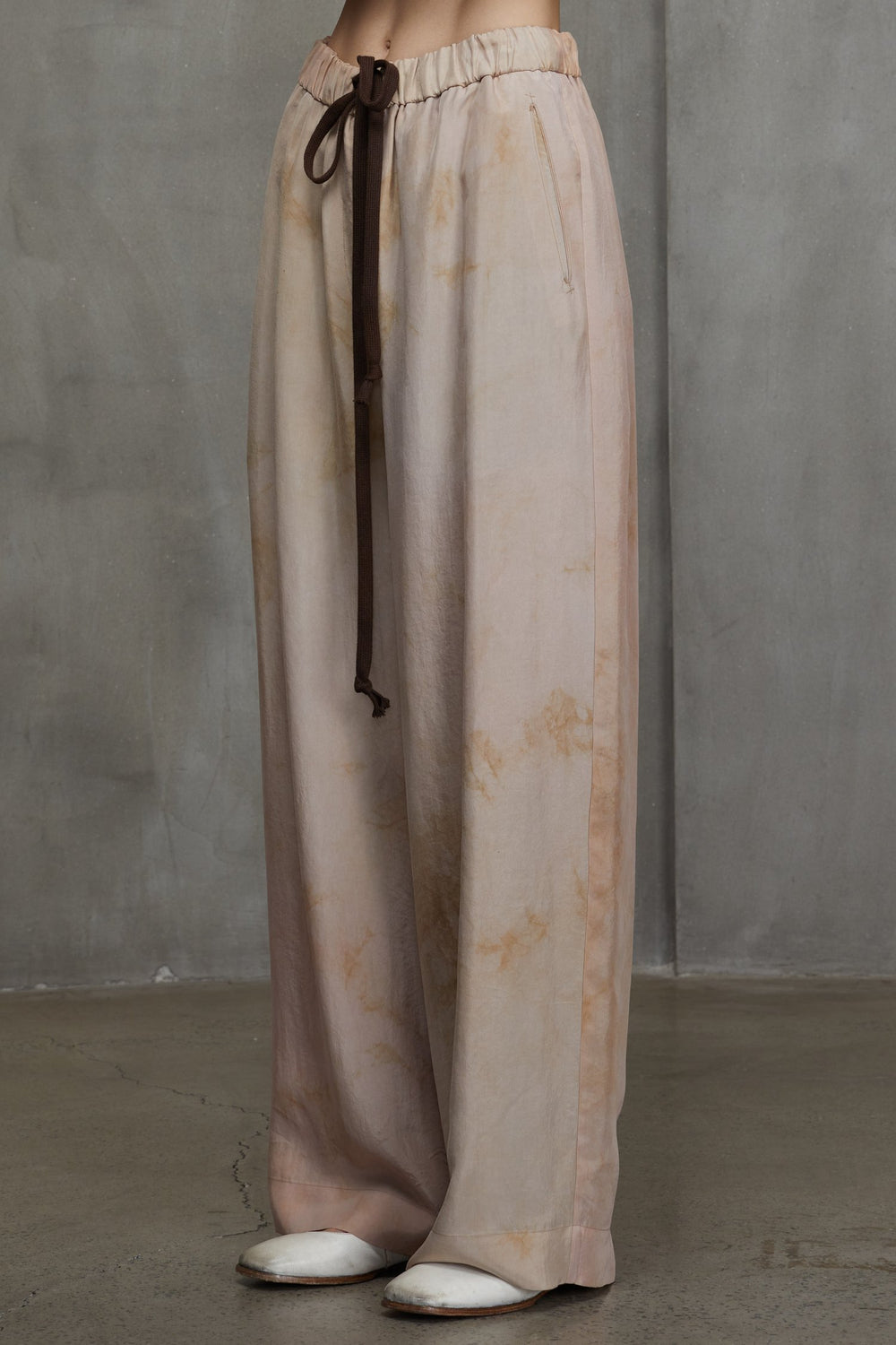 Straight Leg Drawstring Trousers Faded Copper Rose