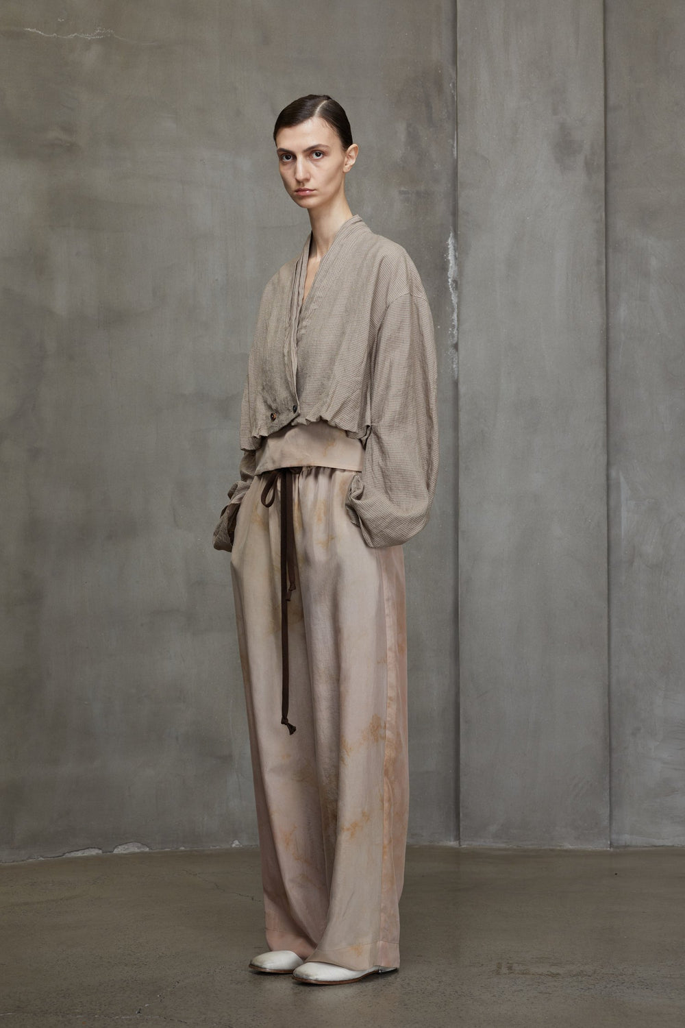 Shirred Back Cropped Jacket Faded Terracotta