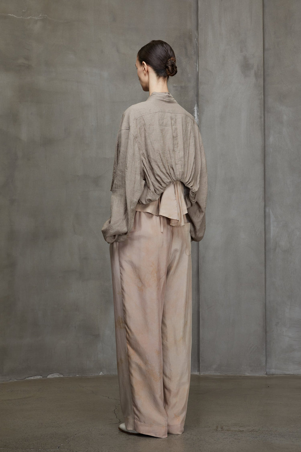 Shirred Back Cropped Jacket Faded Terracotta