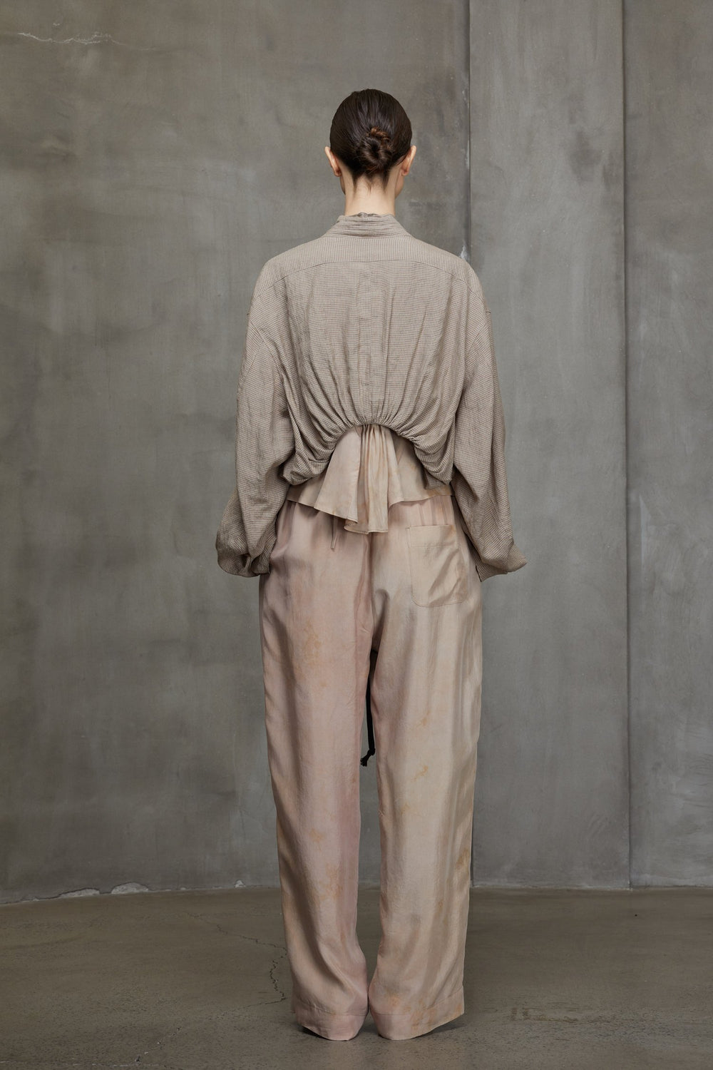 Shirred Back Cropped Jacket Faded Terracotta