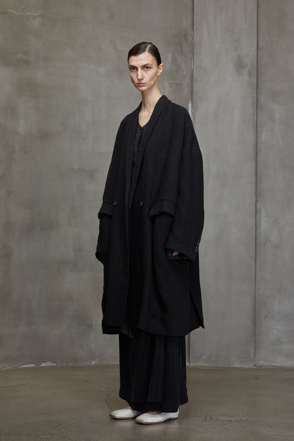 Oversized Long Coat Black