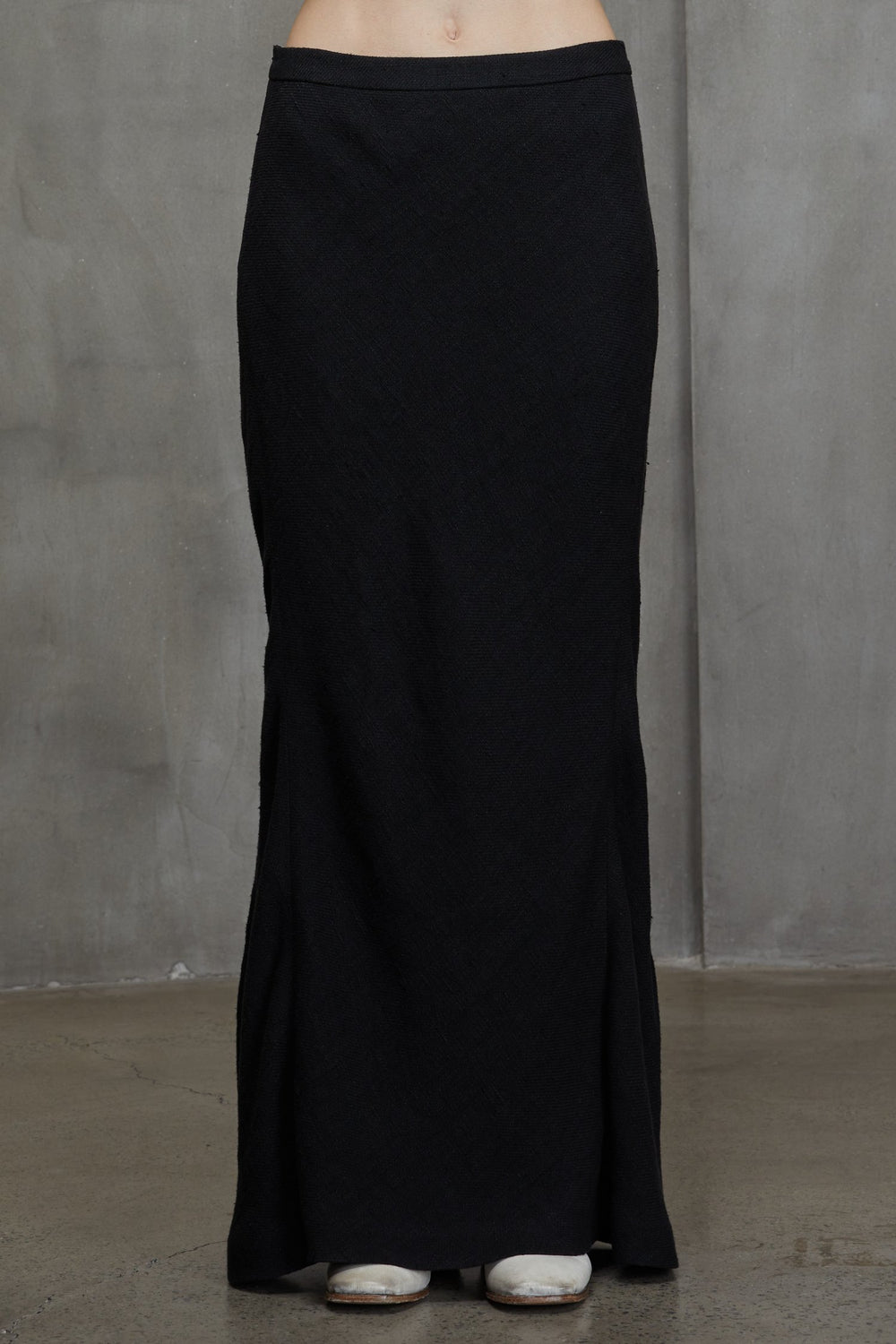 Bias Cut Long Skirt Black