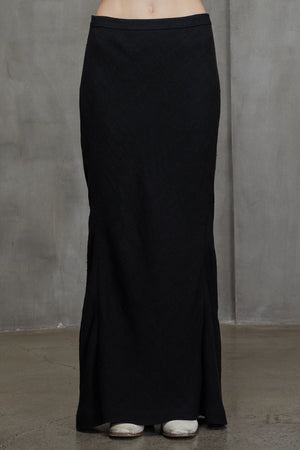 Bias Cut Long Skirt Black