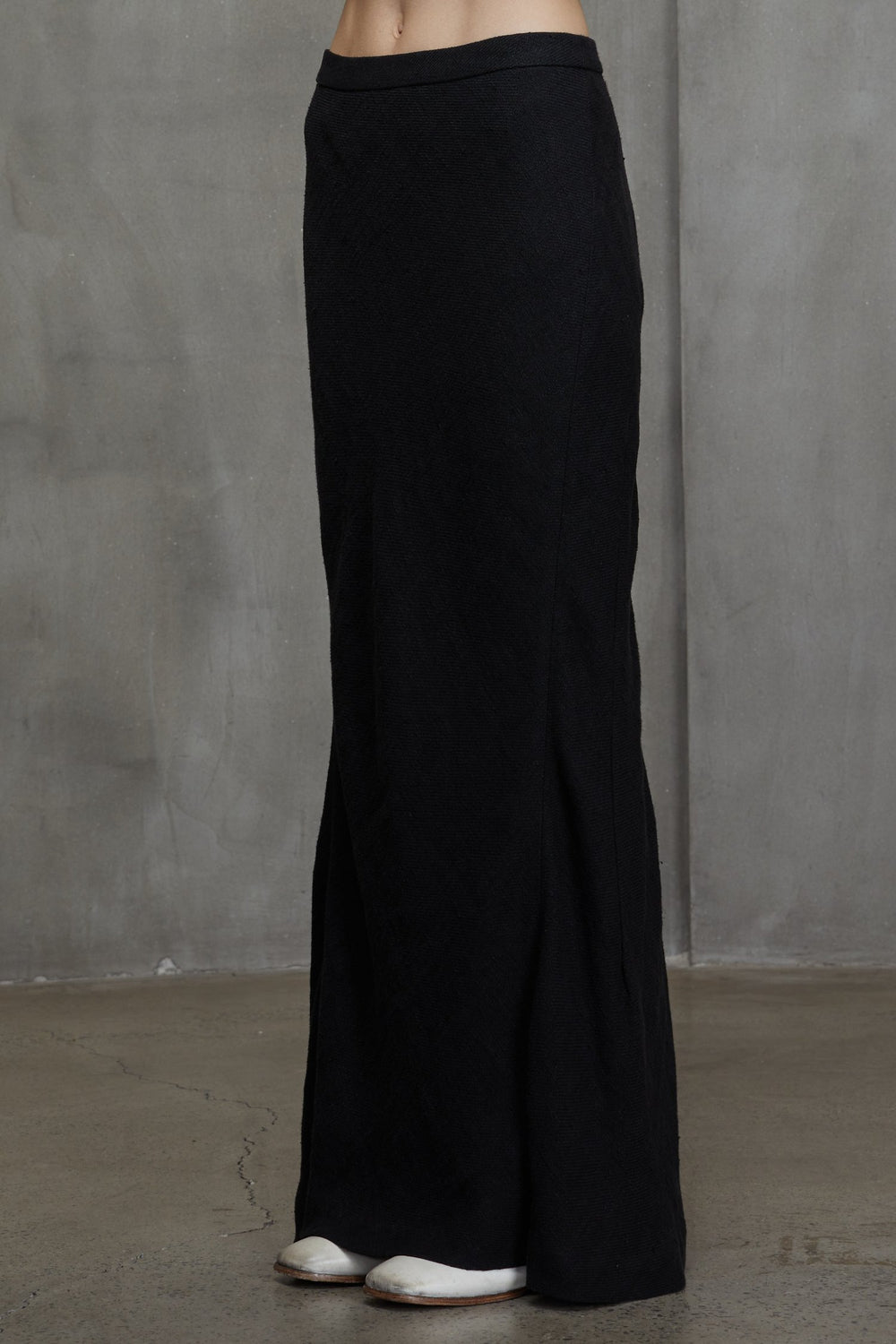 Bias Cut Long Skirt Black