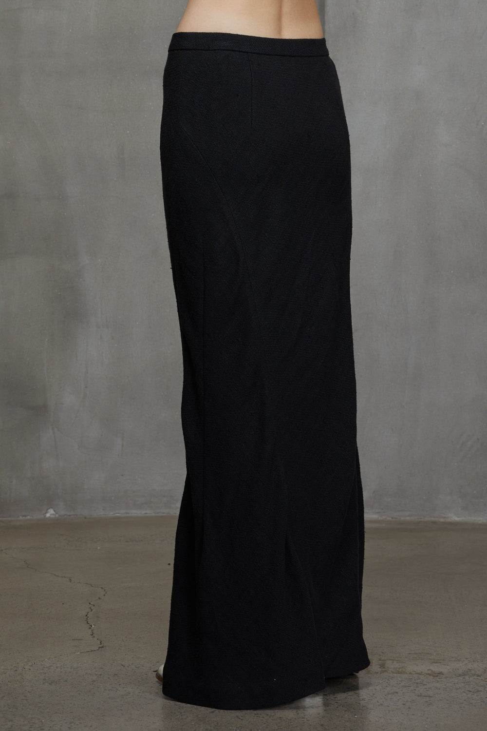 Bias Cut Long Skirt Black