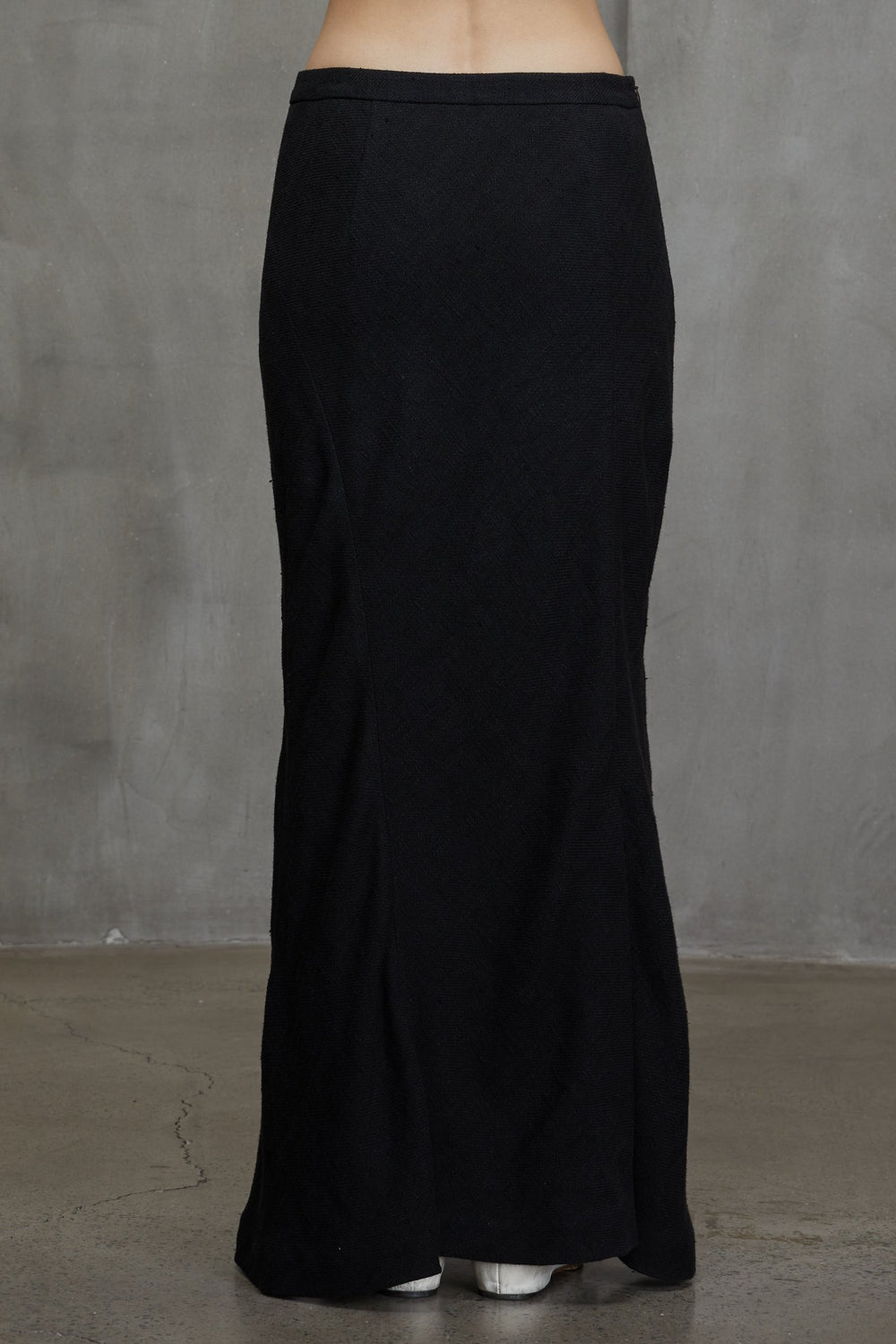 Bias Cut Long Skirt Black