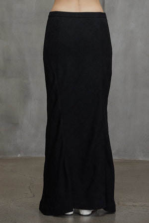 Bias Cut Long Skirt Black