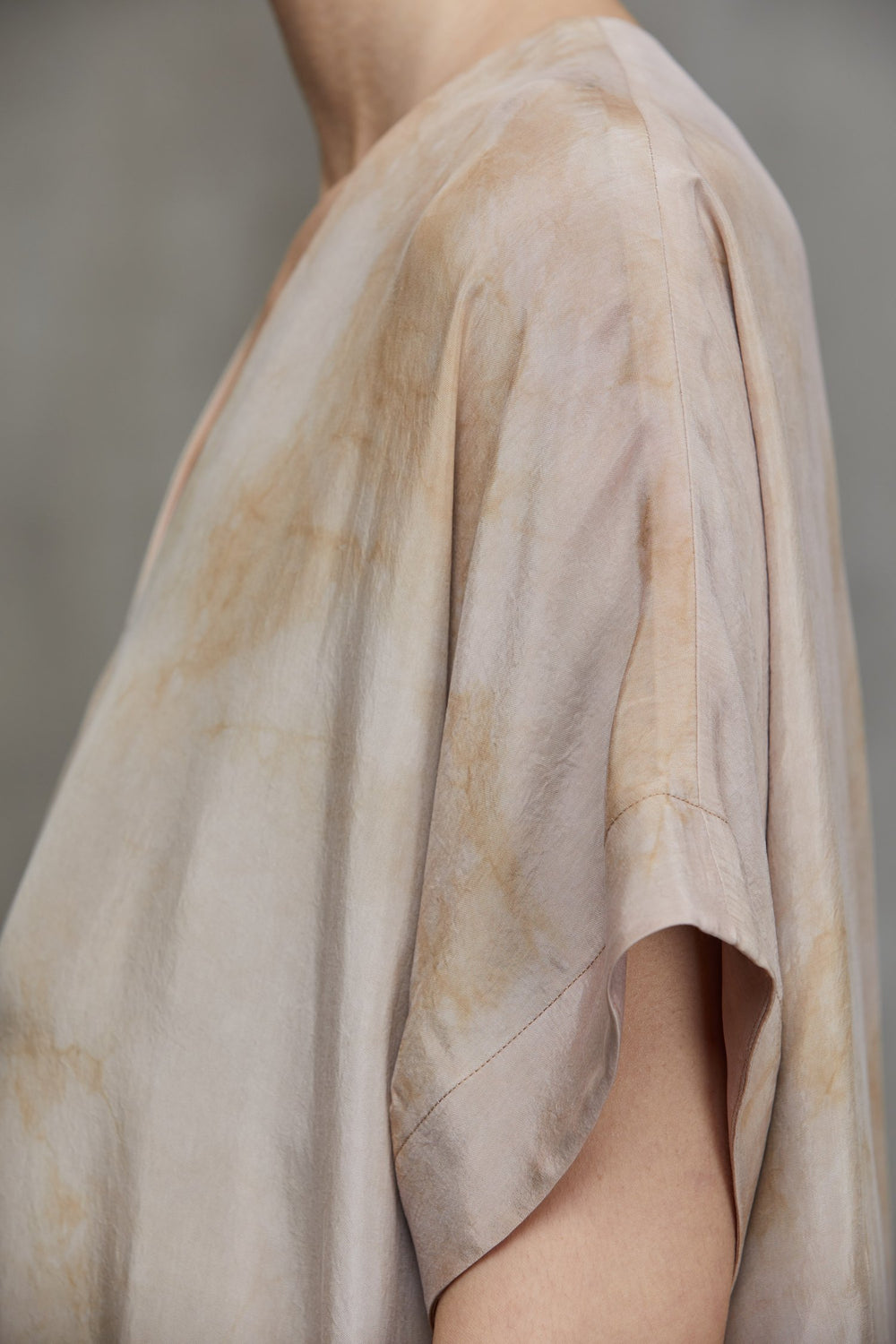 Deconstruced V Neck Dress Faded Copper Rose