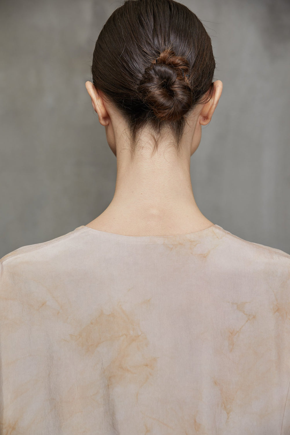 Deconstruced V Neck Dress Faded Copper Rose