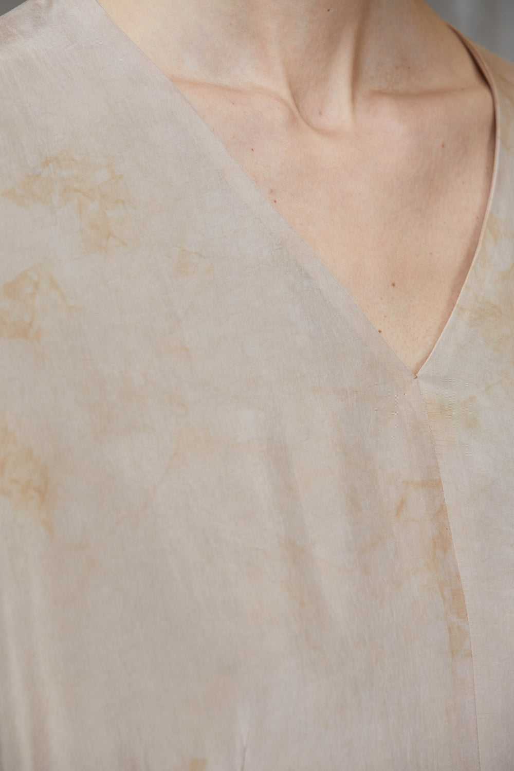 Deconstruced V Neck Dress Faded Copper Rose