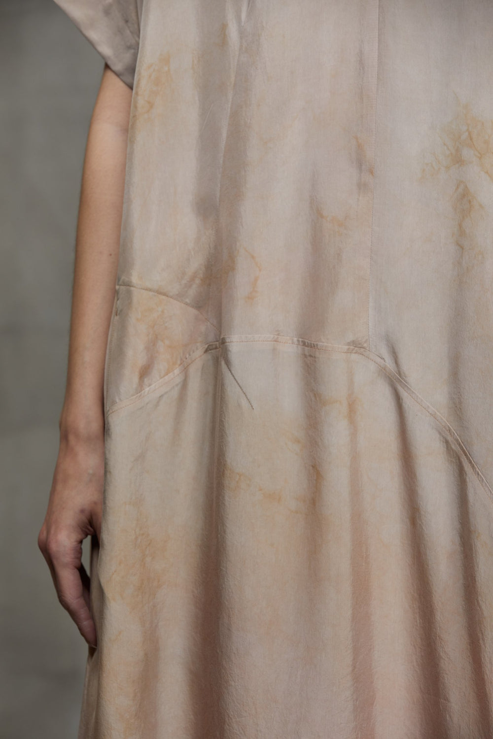 Deconstruced V Neck Dress Faded Copper Rose
