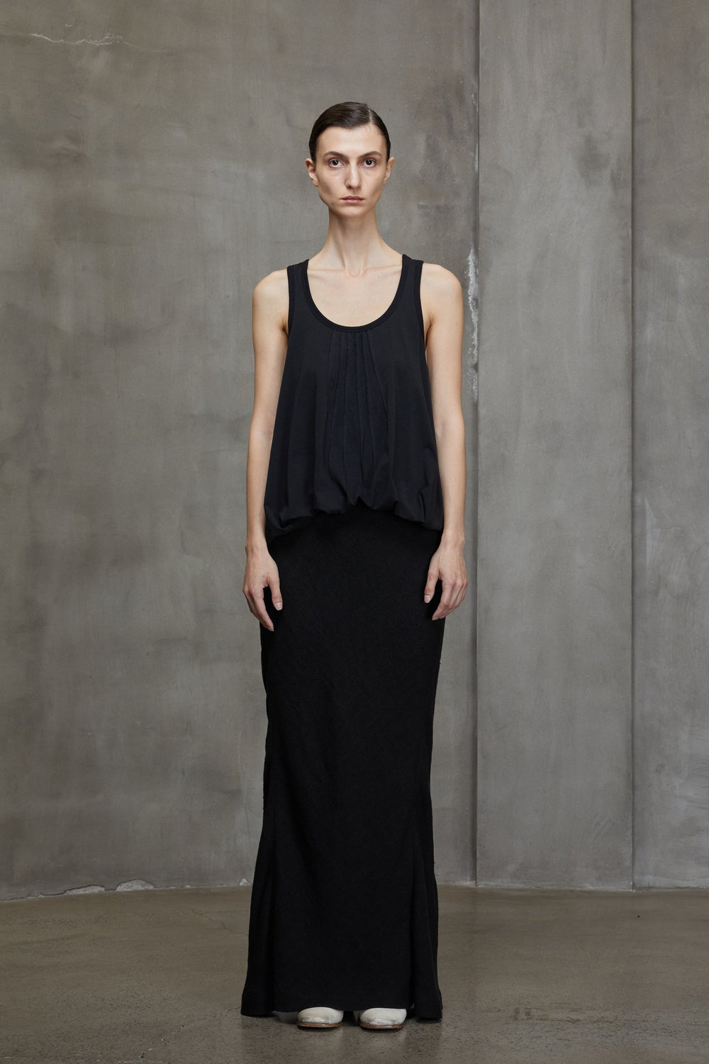 Bias Cut Long Skirt Black