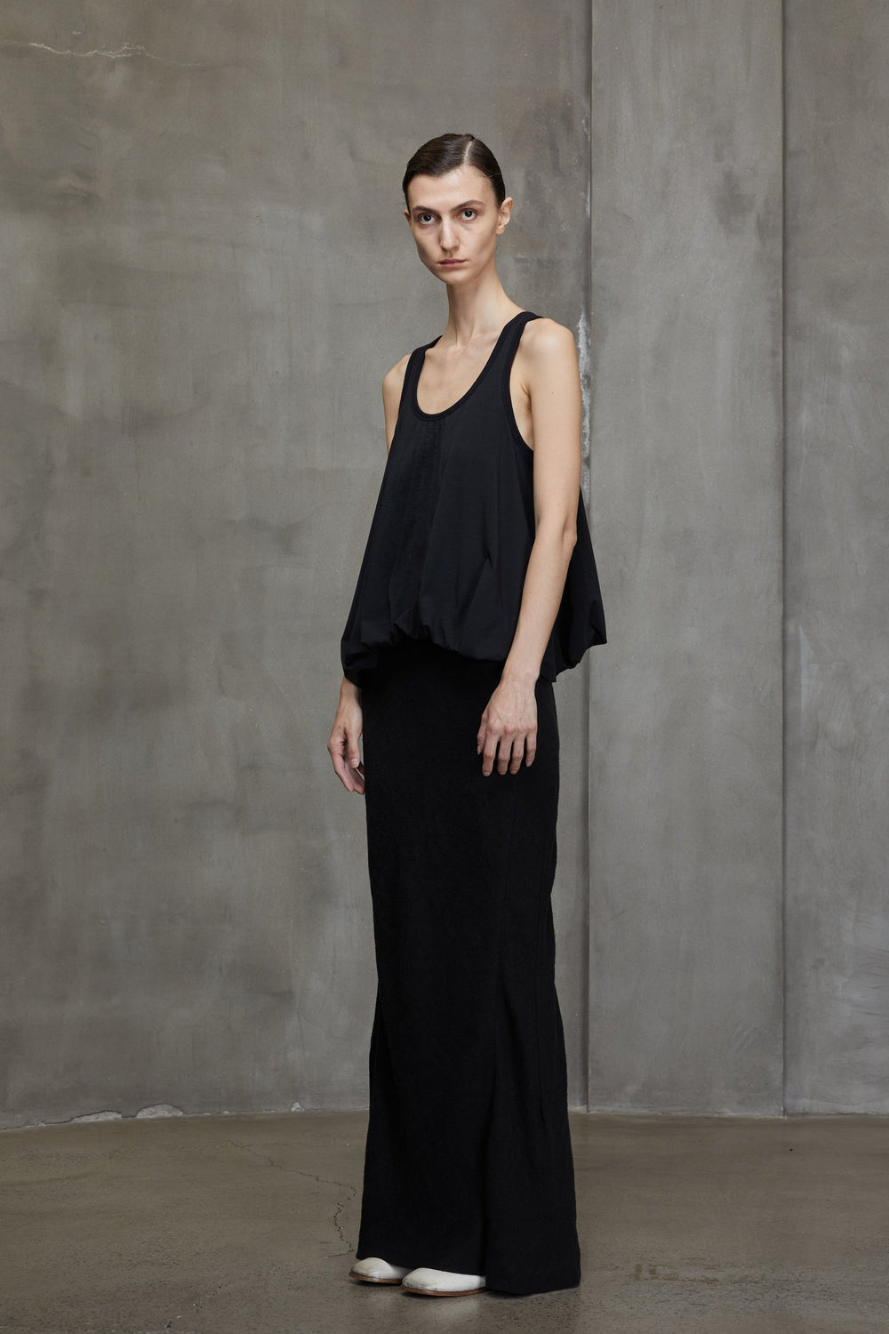 Bias Cut Long Skirt Black