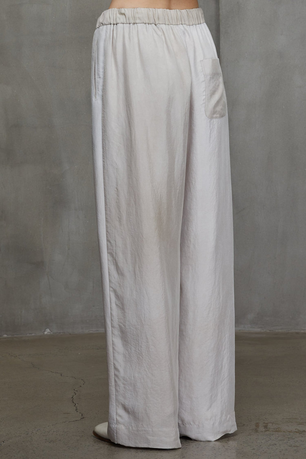 Straight Leg Drawstring Trousers Antique White