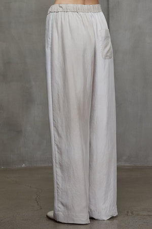 Straight Leg Drawstring Trousers Antique White