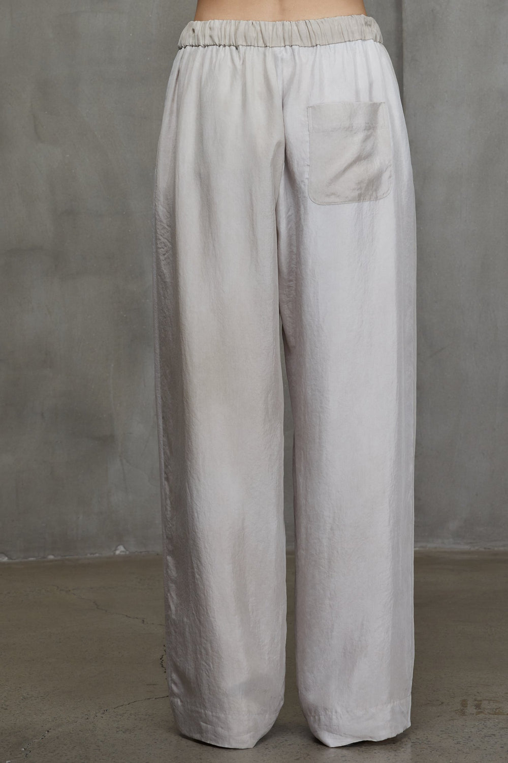 Straight Leg Drawstring Trousers Antique White