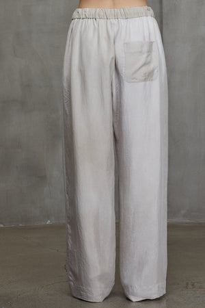 Straight Leg Drawstring Trousers Antique White