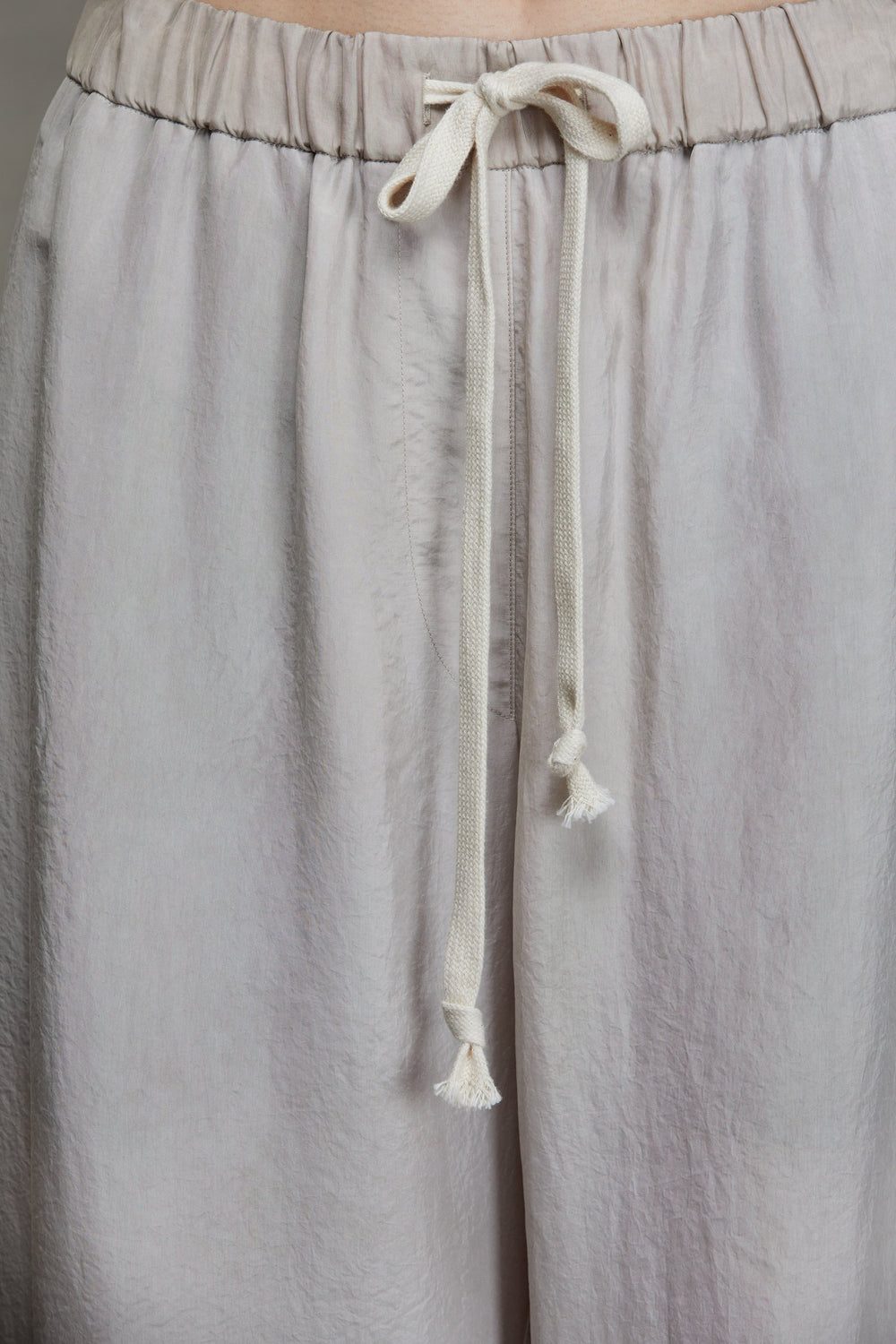 Straight Leg Drawstring Trousers Antique White