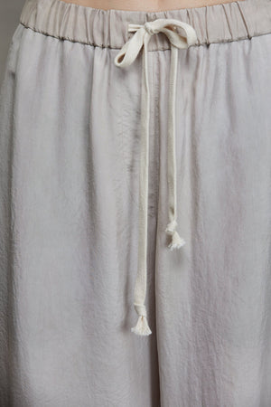 Straight Leg Drawstring Trousers Antique White