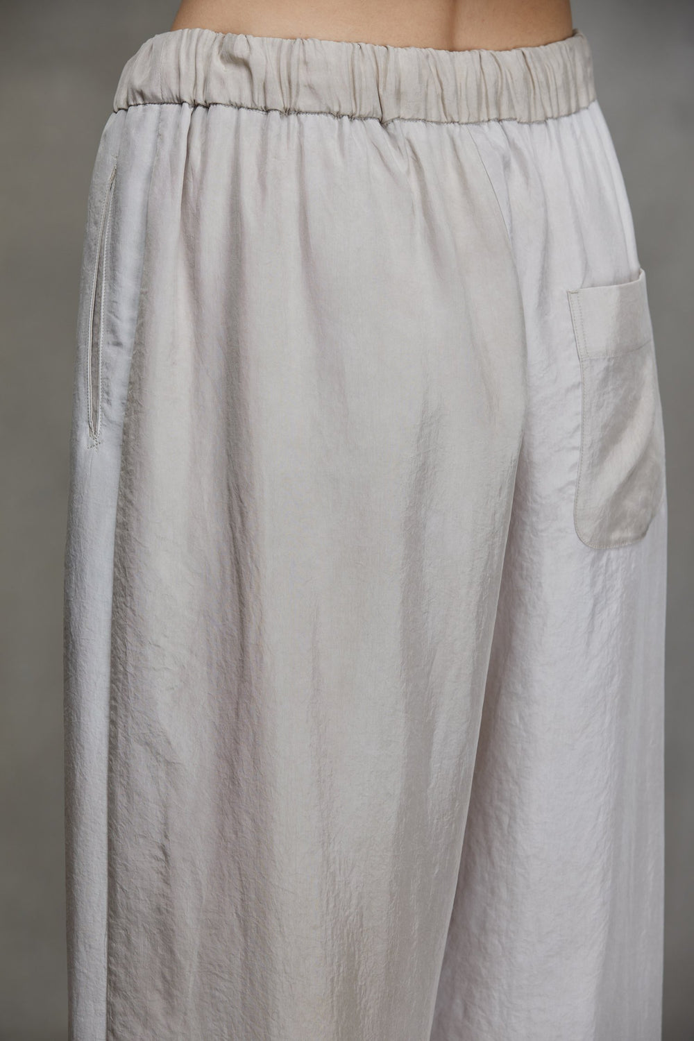 Straight Leg Drawstring Trousers Antique White