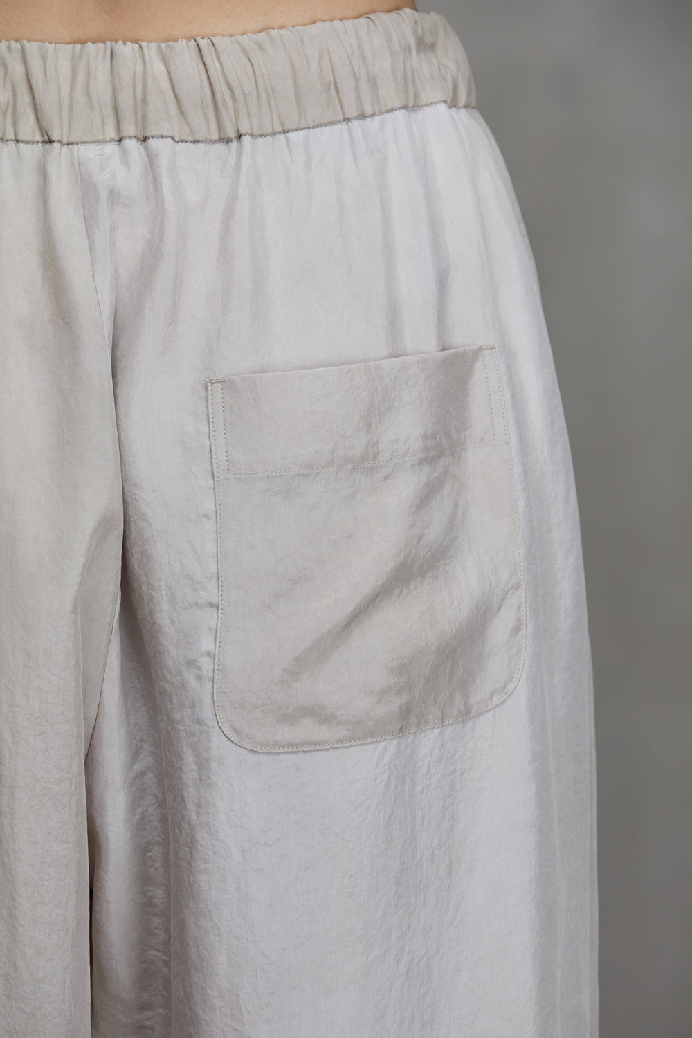 Straight Leg Drawstring Trousers Antique White