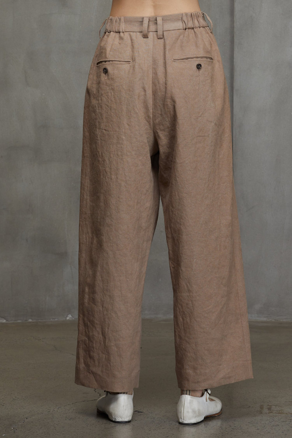 Pleated Wide Leg Trousers Faded Terracotta