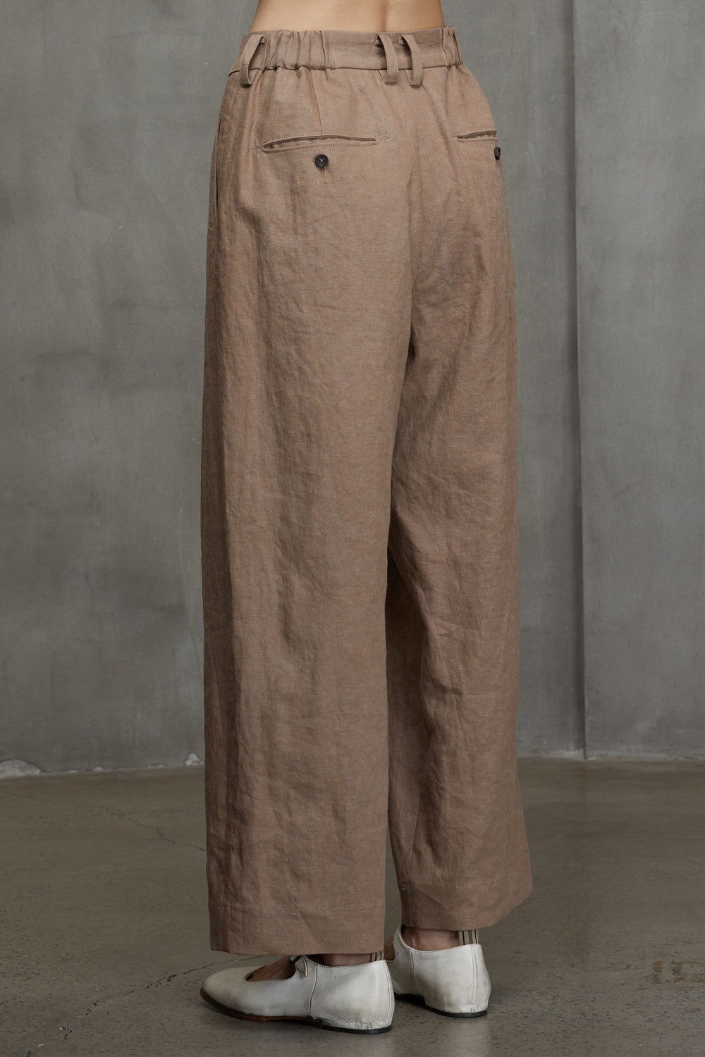 Pleated Wide Leg Trousers Faded Terracotta