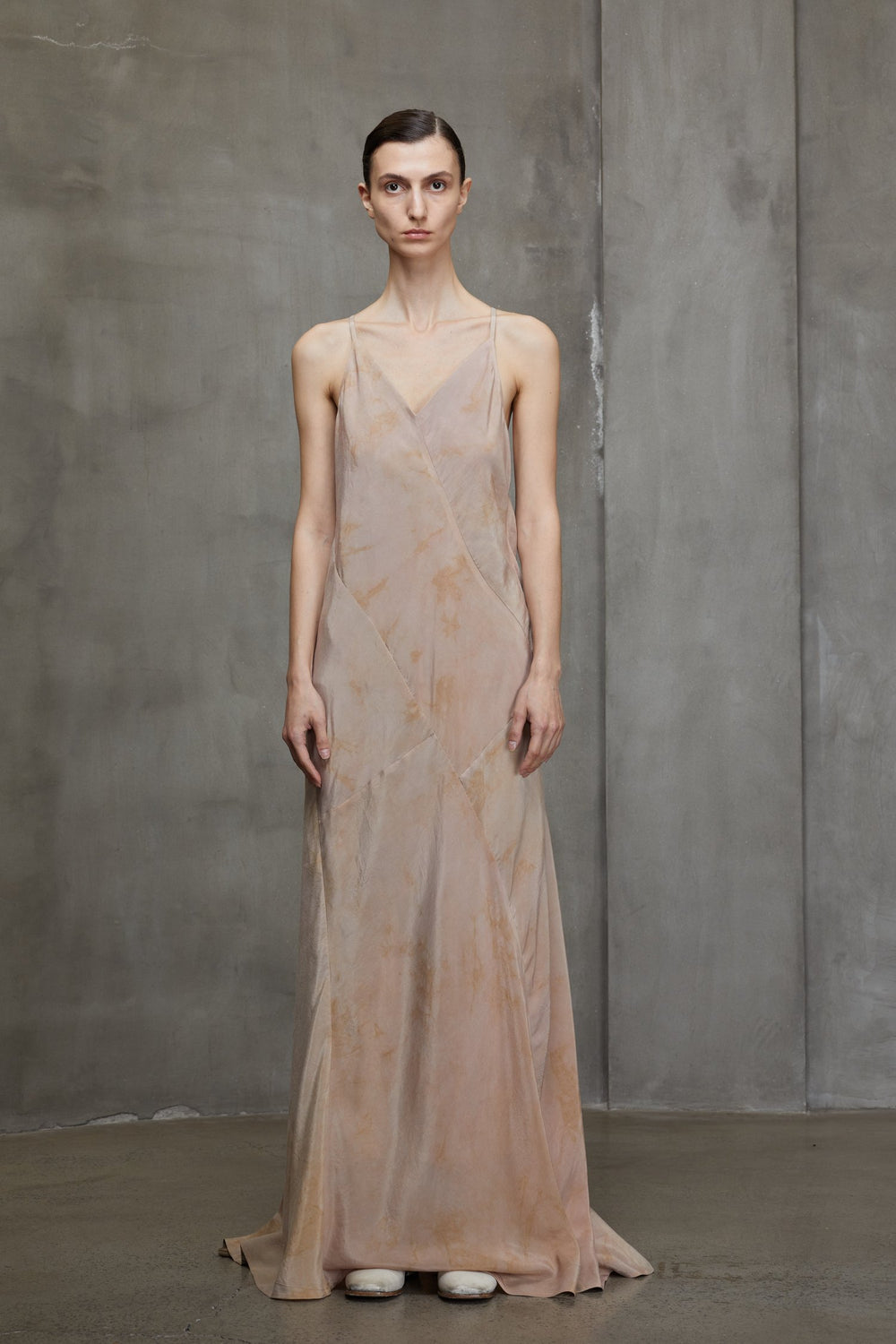 Y Shaped Back Strap Long Dress Faded Copper Rose