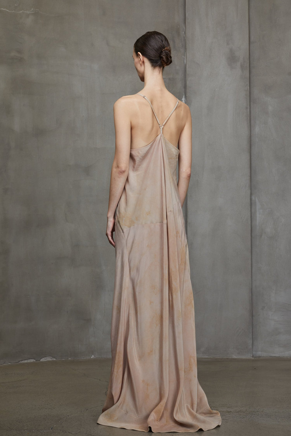 Y Shaped Back Strap Long Dress Faded Copper Rose