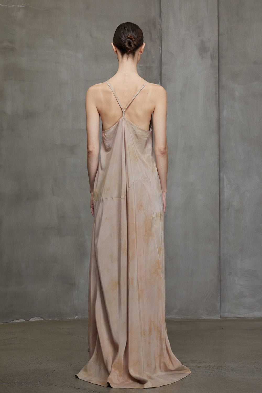 Y Shaped Back Strap Long Dress Faded Copper Rose