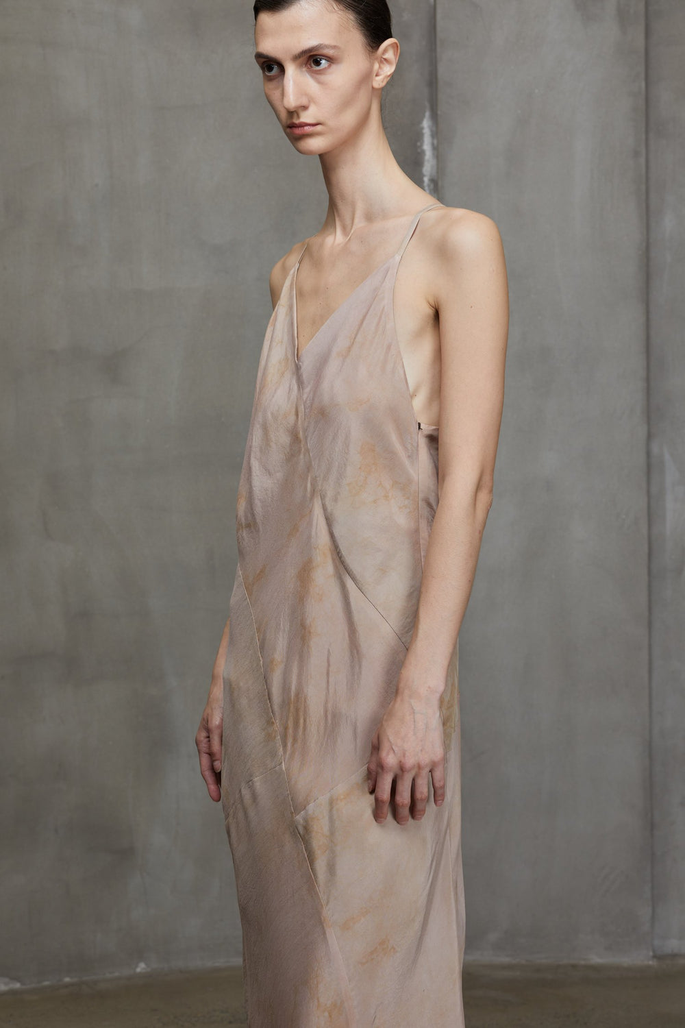 Y Shaped Back Strap Long Dress Faded Copper Rose