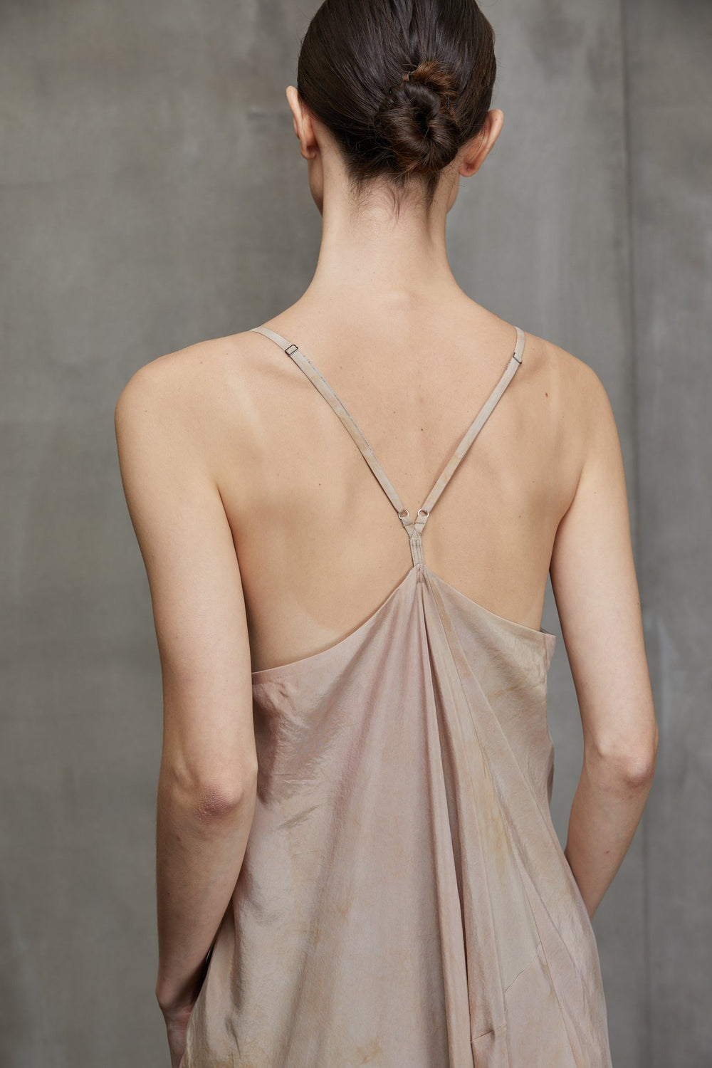 Y Shaped Back Strap Long Dress Faded Copper Rose