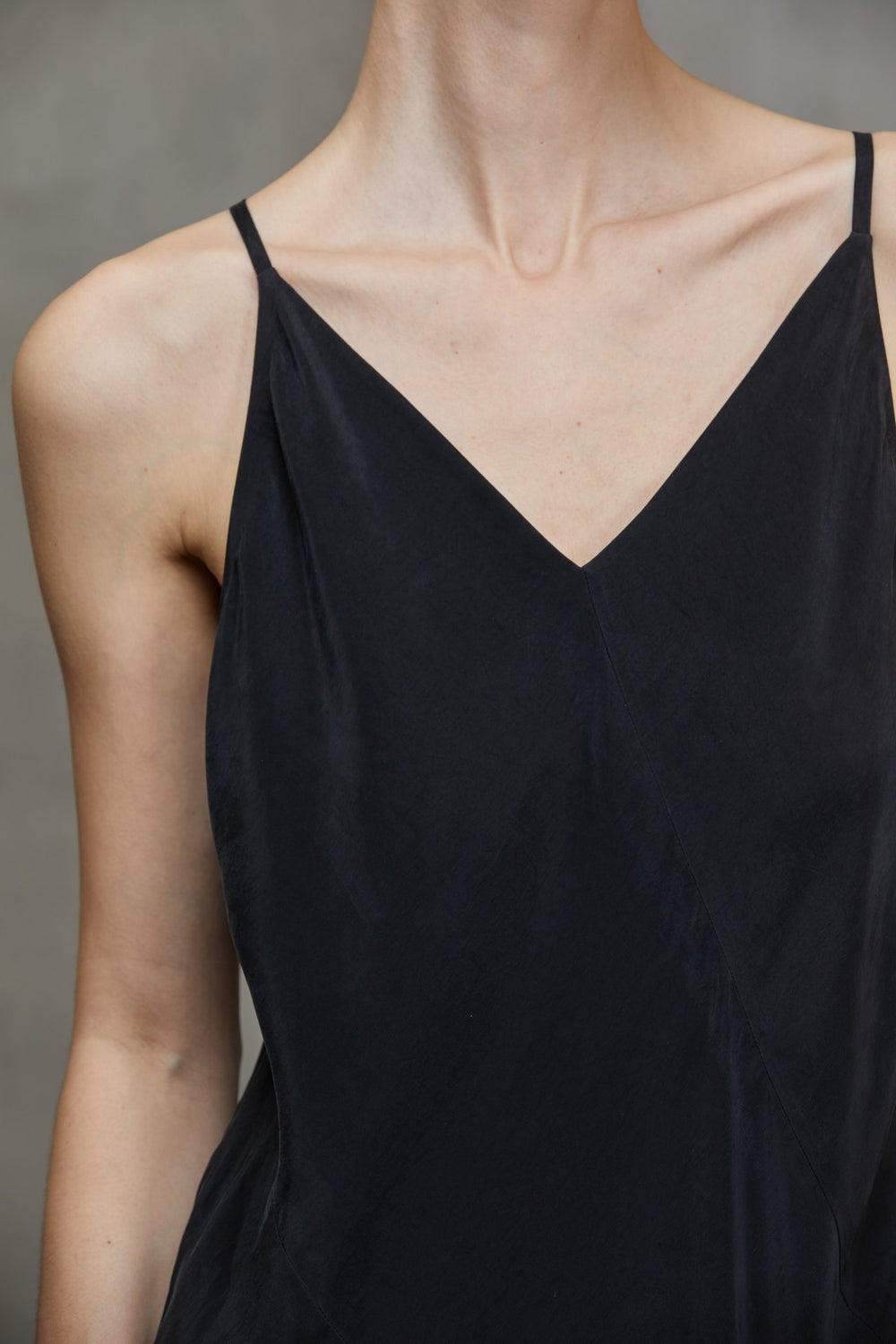 Y Shaped Back Strap Long Dress Black