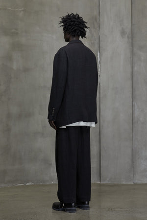 Classic Raw Edge Seam Blazer Black