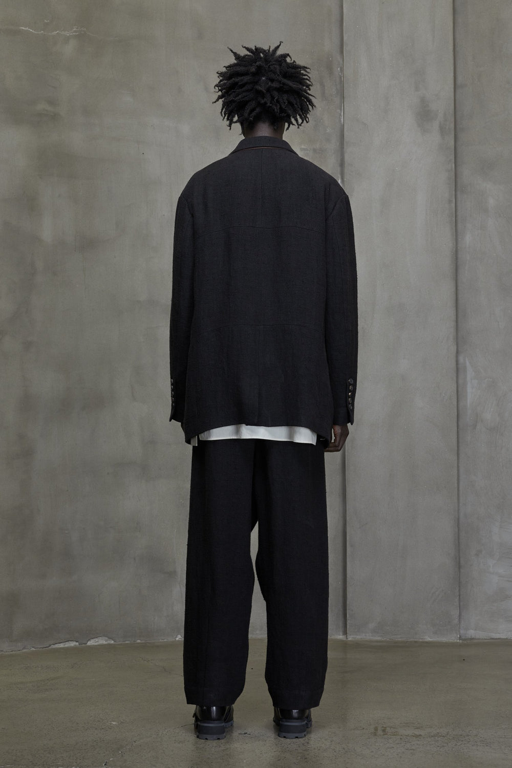 Classic Raw Edge Seam Blazer Black