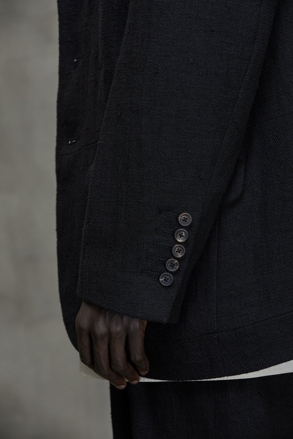 Classic Raw Edge Seam Blazer Black