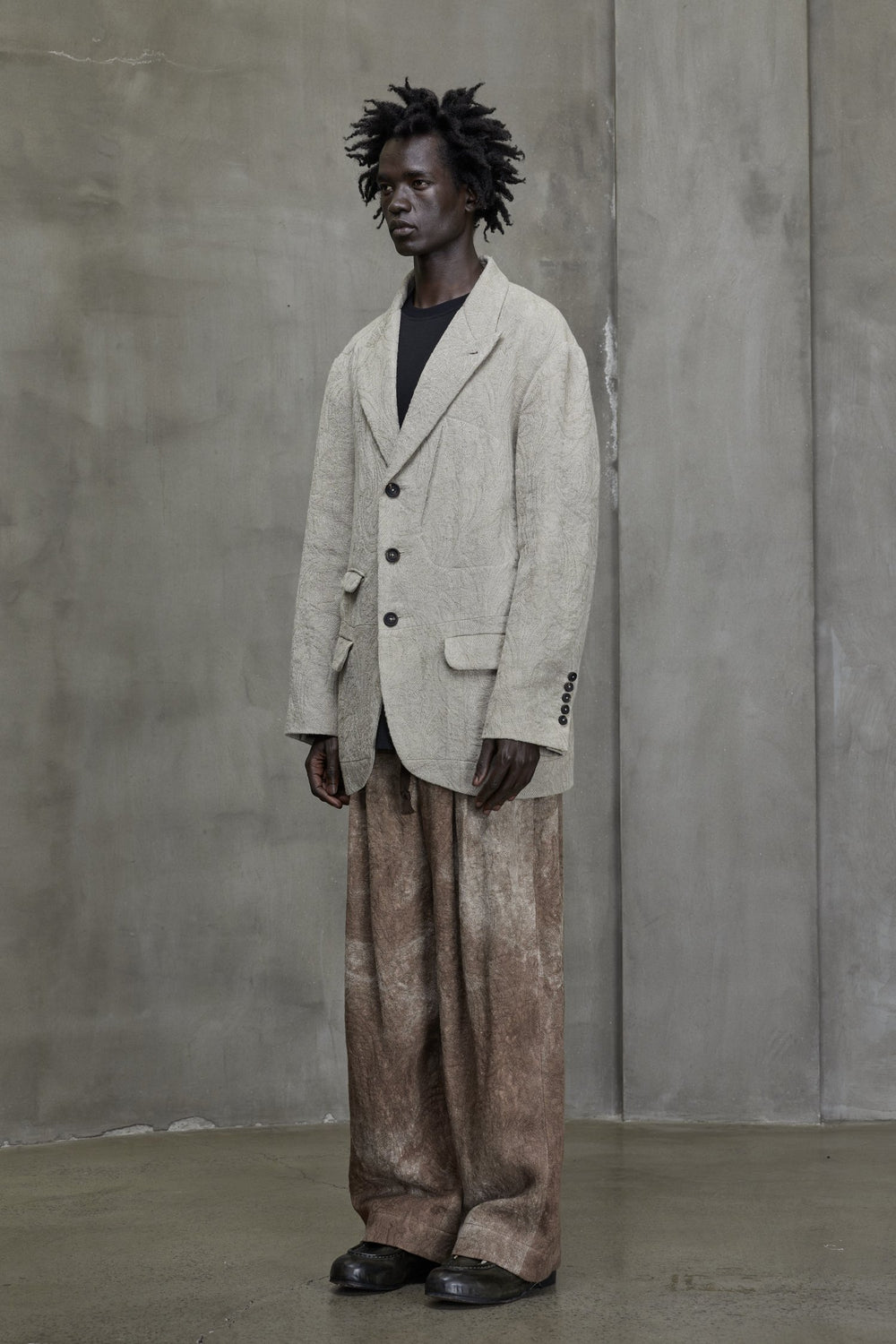 Classic Raw Edge Seam Blazer Dust