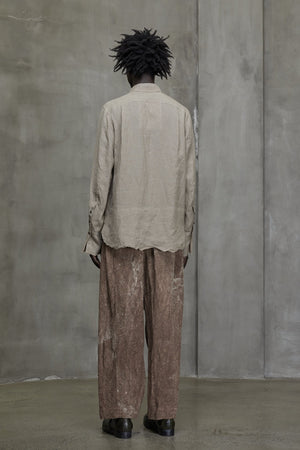 Distressed Slim Shirt Faded Terracotta
