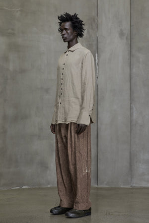 Distressed Slim Shirt Faded Terracotta