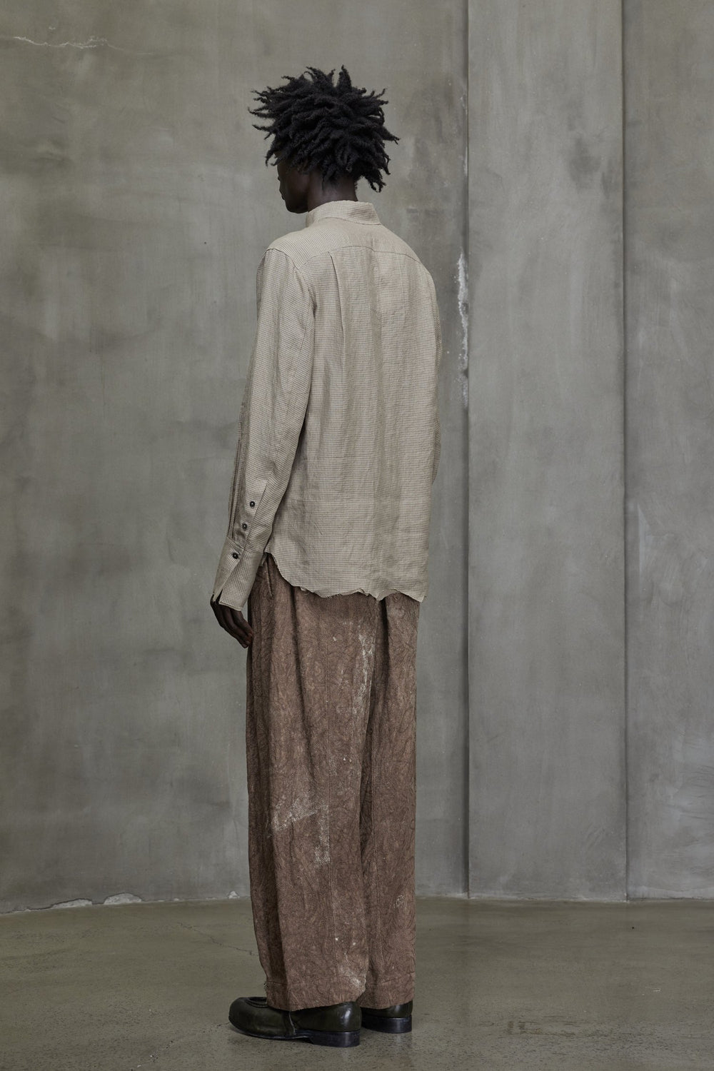 Distressed Slim Shirt Faded Terracotta