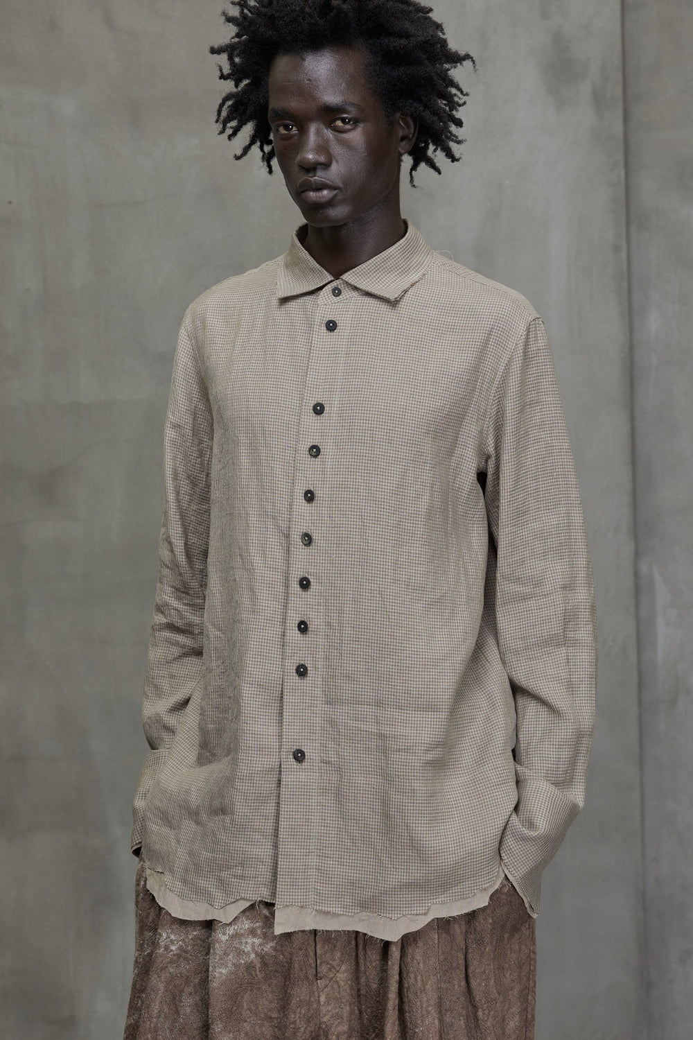 Distressed Slim Shirt Faded Terracotta