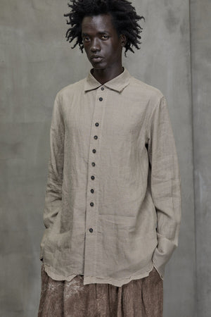 Distressed Slim Shirt Faded Terracotta
