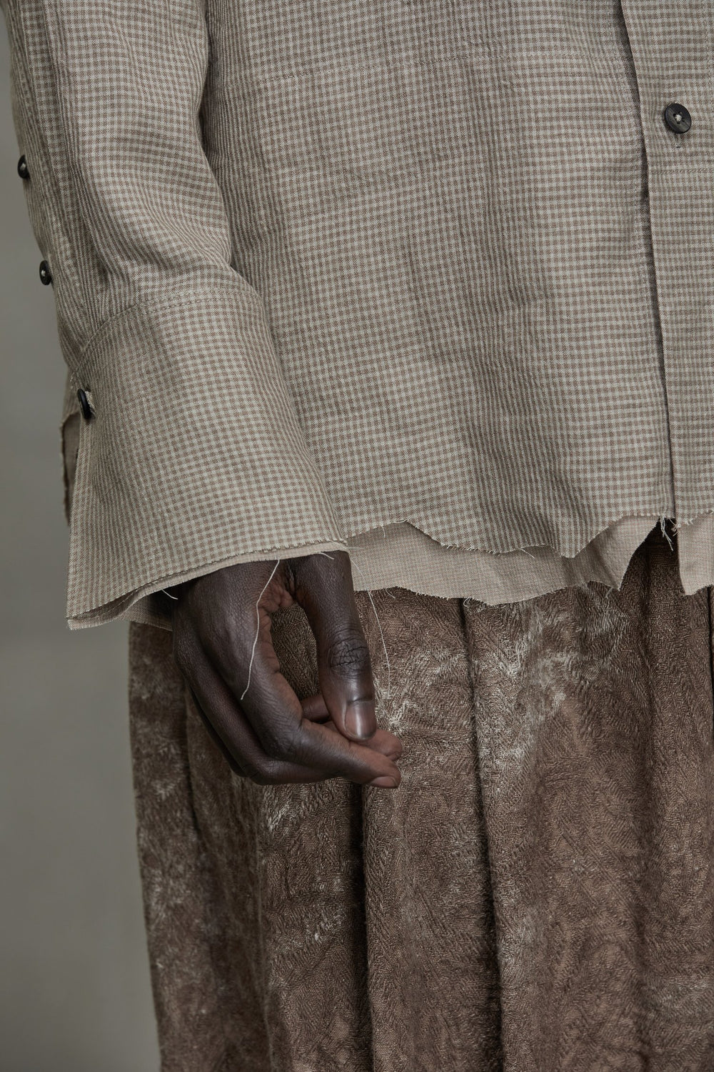 Distressed Slim Shirt Faded Terracotta