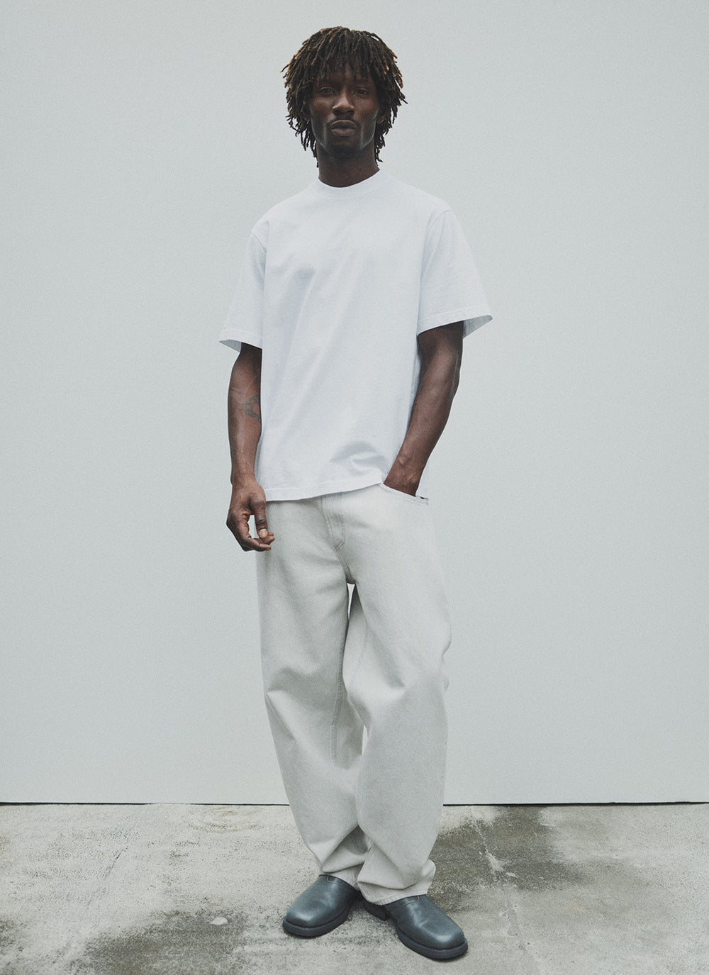 Asha Mock Neck Tee White