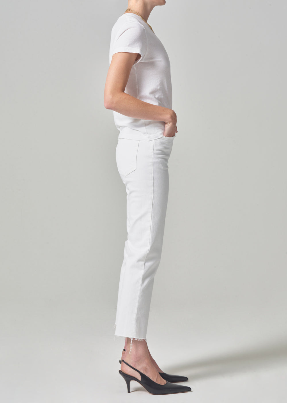 Daphne Crop High Rise Stovepipe 26.5" in Lucent