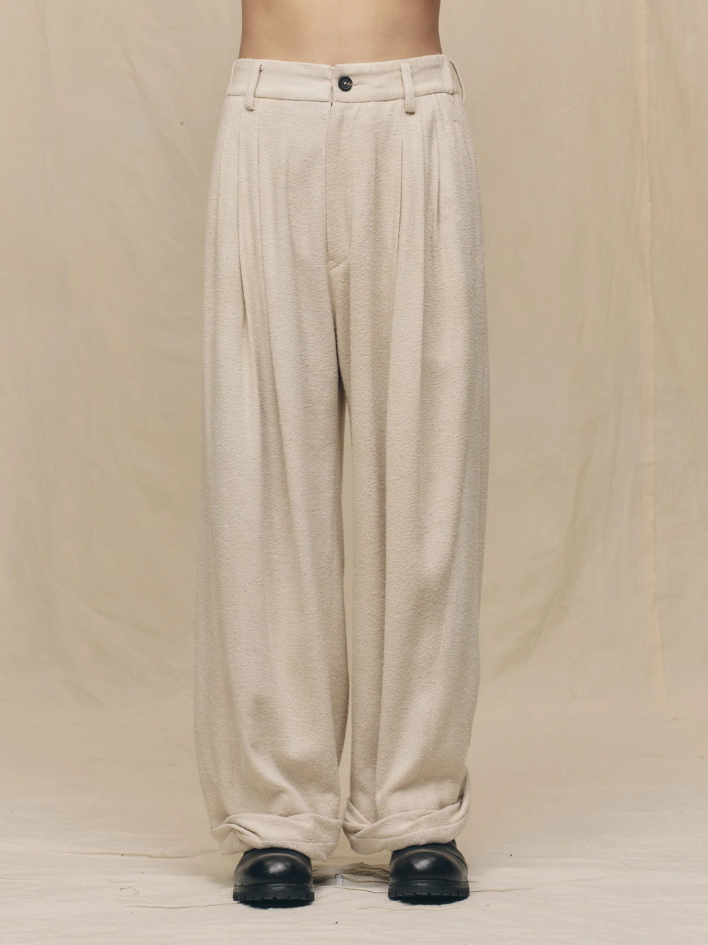 Wide Leg Trousers with Pull Tabs