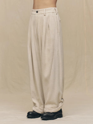 Wide Leg Trousers with Pull Tabs