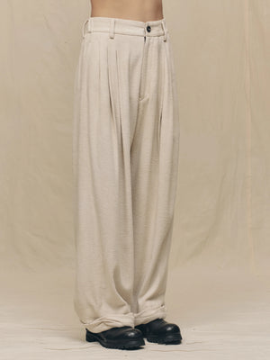 Wide Leg Trousers with Pull Tabs