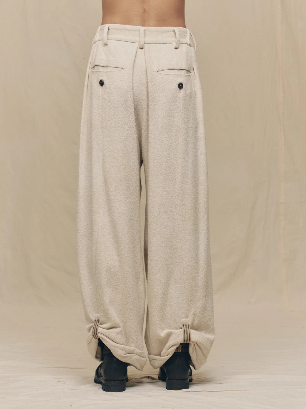 Wide Leg Trousers with Pull Tabs